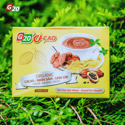 Cacao nhân sâm linh chi - G20 Coffee Buôn Mê Thuột - Hộp 15 gói