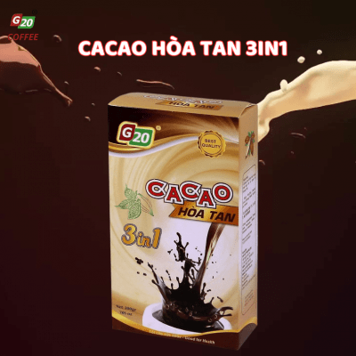 Cacao hòa tan 3in1 - G20 Coffee Buôn Mê Thuột - 300G /Hộp 10 gói