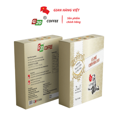 Cà phê chồn hoà tan 2in1 - G20 Coffee Buôn Mê Thuột - Hộp 10 gói