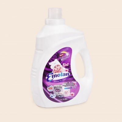 Nước giặt Emolan công nghệ mới đánh bay vết bận mới 5 in 1 hương CÁ NGỰA  3.2L - Thùng 6 can.