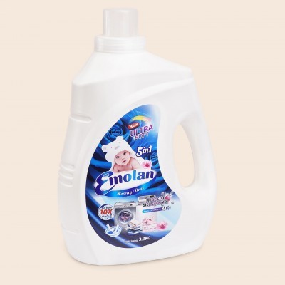 Nước giặt Emolan công nghệ mới đánh bay vết bận mới 5 in 1 hương DNEE 3.2L -  Thùng 6 can.