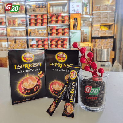 Cà phê hòa tan Expresso - G20 Coffee Buôn Mê Thuột - Hộp 15 gói