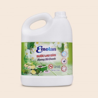 NƯỚC LAU SÀN EMOLAN HƯƠNG CHANH SẢ 3.5L - Thùng 6 can.