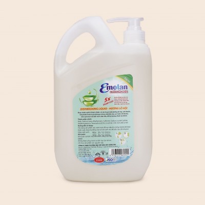 Nước rửa chén Emolan đánh bay dầu mỡ hương LÔ HỘI 2.1L -  Thùng 8 can.