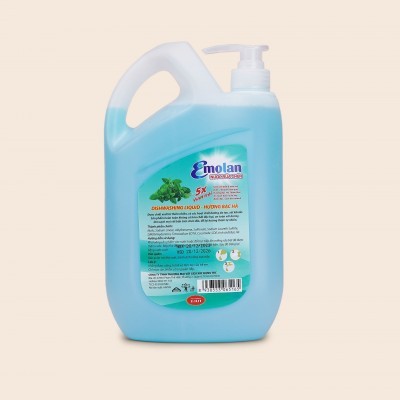 Nước rửa chén Emolan đánh bay dầu mỡ hương BẠC HÀ 2.1L - Thùng 8 can.