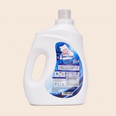 Nước giặt Emolan công nghệ mới đánh bay vết bận mới 5 in 1 hương DNEE 3.2L -  Thùng 6 can.