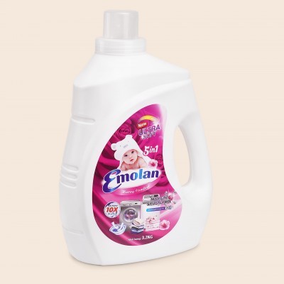 Nước giặt Emolan công nghệ mới đánh bay vết bận mới 5 in 1 hương COMFOR 3.2L - Thùng 6 can.