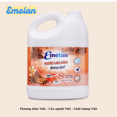 NƯỚC LAU SÀN EMOLAN HƯƠNG QUẾ 3.5L - Thùng 6 can.