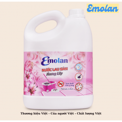 NƯỚC LAU SÀN EMOLAN HƯƠNG LY 3.5L -  Thùng 6 can.