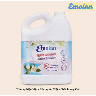 NƯỚC LAU SÀN EMOLAN HƯƠNG TRÀ TRẮNG 3.5L - Thùng 6 can.