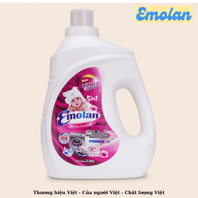 Nước giặt Emolan công nghệ mới đánh bay vết bận mới 5 in 1 hương COMFOR 3.2L - Thùng 6 can.