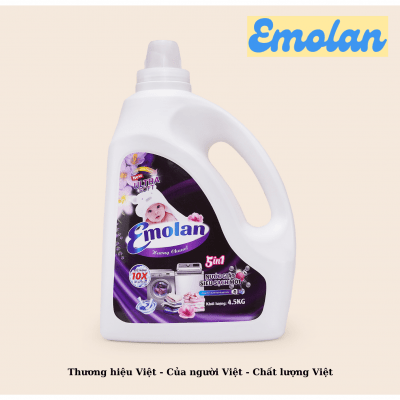 Nước giặt Emolan đánh bay các vết bận dữ màu như mới hương CHANEL 4.5L -  Thùng 4 can.