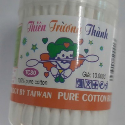 TĂM BÔNG THIÊN TRƯỜNG THÀNH TE CÁN NHỰA HỘP 80 PCS