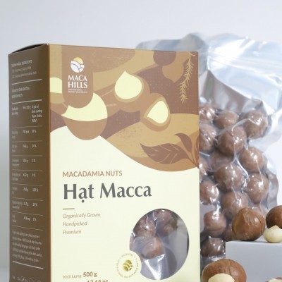 Hạt macca giòn rụm thơm béo tự nhiên (Hạt Mắc Ca Maca Hills) Size Tiny