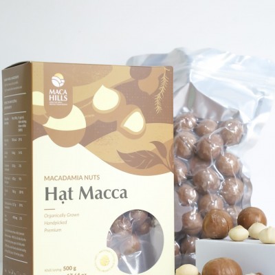 Hạt macca giòn rụm thơm béo tự nhiên (Hạt Mắc Ca Maca Hills) Size Tiny