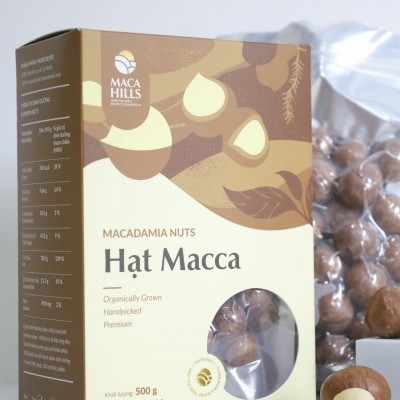 Hạt macca giòn rụm thơm béo tự nhiên (Hạt Mắc Ca Maca Hills) Size Tiny