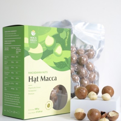 Hạt macca giòn rụm thơm béo tự nhiên (Hạt Mắc Ca Maca Hills) Size Pro