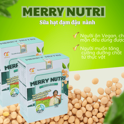 MERRY NUTRI (hộp 24Gx18 gói) (sữa dinh dưỡng thuần chay đạm đậu nành)