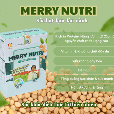 MERRY NUTRI (hộp 24Gx18 gói) (sữa dinh dưỡng thuần chay đạm đậu nành)