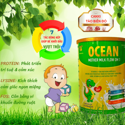 SPDD Ocean mother milk flow OM1 800g (KHUYẾN MẠI Sữa dinh dưỡng dành cho trẻ em từ 1-12 tháng tuổi) ( Tặng ngay 220k ( tương đương 1 hộp giấy OM1) khi mua 2 lon tại siêu thị Bảo Lộc Lâm Đồng) còn 10 xuất