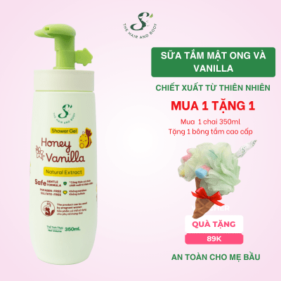 Sữa Tắm Mật Ong Và Vanilla 350mL( Tặng Kèm Bông Tắm)