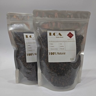 Cà phê hạt rang Robusta nguyên chất Lâm Chấn Âu (500g)