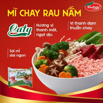 Mì Thanh Long Chay Rau Nấm Caty 80g (Thùng)