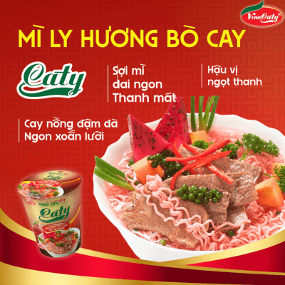 Mì ly thanh long đỏ bò cay 80g