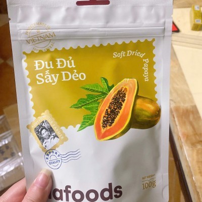 Đu đủ sấy dẻo có đường 100g Nafoods