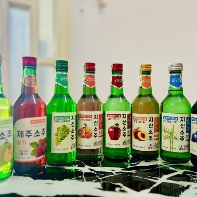 Rượu Jisan Soju (Vị Nho) 18% vol, 360ml (20 Chai/ Thùng)