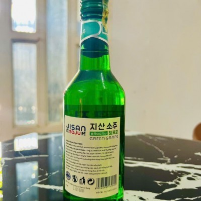 Rượu Jisan Soju (Vị Nho) 18% vol, 360ml (20 Chai/ Thùng)