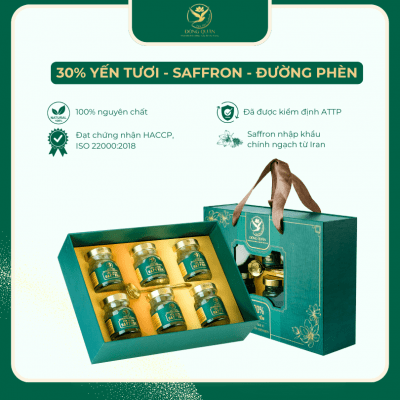 Yến chưng Saffron Đông Quân Thịnh 70ml - set 6 hũ