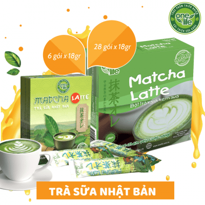 BỘT TRÀ XANH KEM SỮA (MATCHA LATTE) ONELIFE Hộp 6 gói * 18gr/ gói