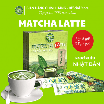 BỘT TRÀ XANH KEM SỮA (MATCHA LATTE) ONELIFE Hộp 6 gói * 18gr/ gói