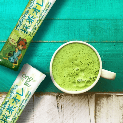 BỘT TRÀ XANH KEM SỮA (MATCHA LATTE) ONELIFE Hộp 28 gói * 18gr/ gói