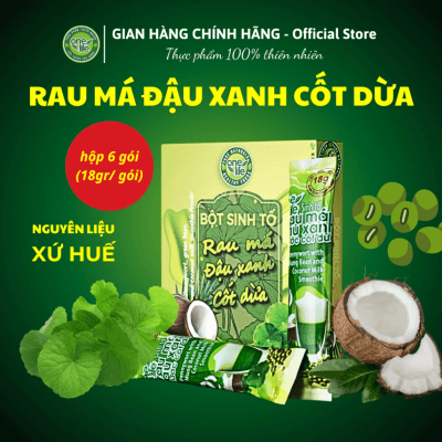 SINH TỐ RAU MÁ ĐẬU XANH CỐT DỪA ONELIFE Hộp 6 gói * 18gr/ gói