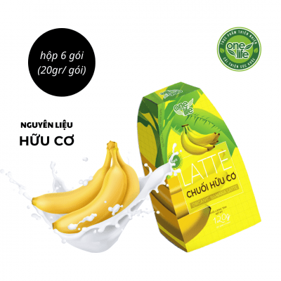 LATTE CHUỐI HỮU CƠ ONELIFE Hộp 6 gói * 20gr/ gói