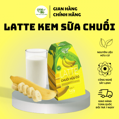 LATTE CHUỐI HỮU CƠ ONELIFE Hộp 6 gói * 20gr/ gói