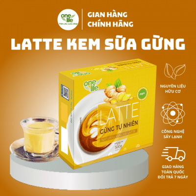 LATTE SỮA GỪNG TỰ NHIÊN ONELIFE Hộp 25 gói * 20gr/ gói