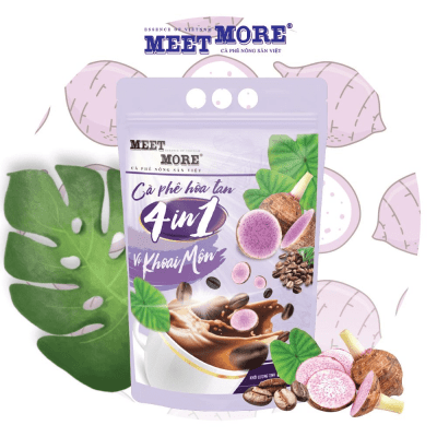 Bịch Cà Phê Hòa Tan Vị Khoai Môn - Meet More Coffee (50 gói x 18g) Cafe