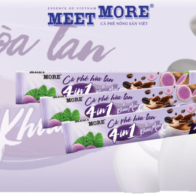 Bịch Cà Phê Hòa Tan Vị Khoai Môn - Meet More Coffee (50 gói x 18g) Cafe