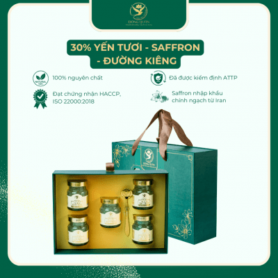 Yến chưng Saffron đường kiêng Đông Quân Thịnh 70ml - set 5 hũ