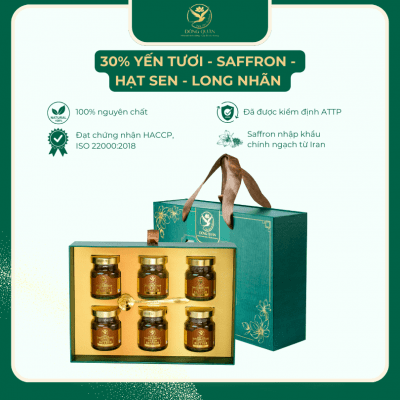 Yến chưng Saffron tam vị Đông Quân Thịnh 70ml - set 6 hũ