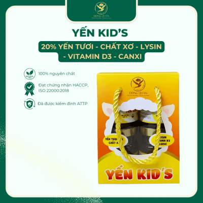 Yến chưng Kid's 20% yến - Đông Quân Thịnh 70ml - set 4 hũ