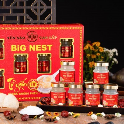 Tổ yến chưng sẵn BIG NEST KHÁNH HOÀ 15% ĐƯỜNG PHÈN - Hộp 6 hũ