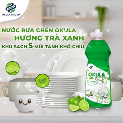 Nước Rửa Chén OKULA Hương Trà Xanh 750gr