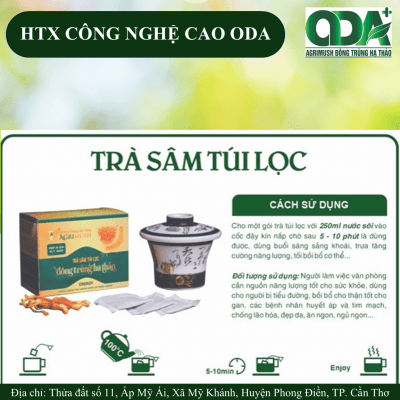 Trà Sâm Túi Lọc Đông Trùng Hạ Thảo AgriMush ODA - 30gói/60g/hộp