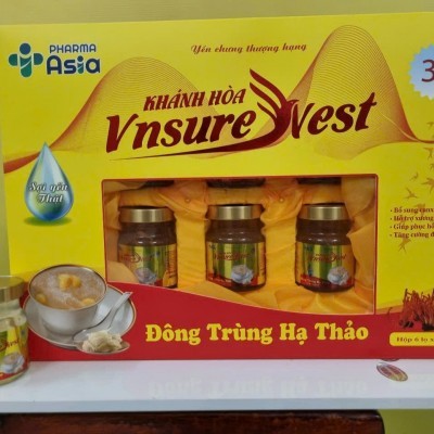 Yến VnSureNest khay Đông trùng Hạ Thảo (76ml /Hũ x 6 Hũ/ khay) 10 khay / Thùng.