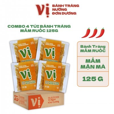 TÚI BÁNH TRÁNG MẮM RUỐC VỊ - TÚI 125G/ 4 túi