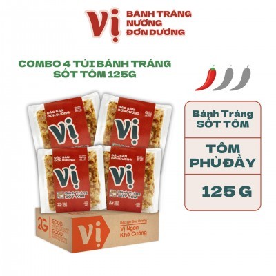  TÚI BÁNH TRÁNG SỐT TÔM VỊ - TÚI 125G/ 4 túi